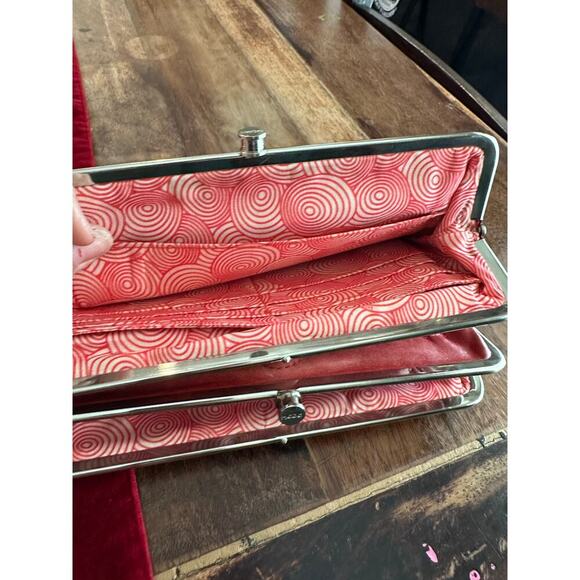 Hobo International Lauren Supple Distressed Red Leather Clutch Wallet - Picture 7 of 9